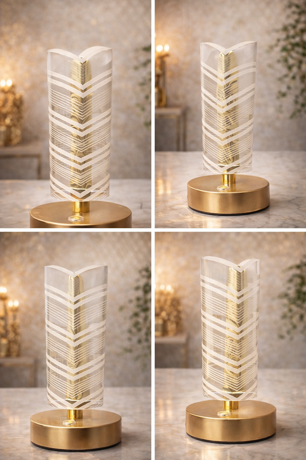 Creative Table Lamp – Modern Frosted Glass Bedside Lamp with Gold Base